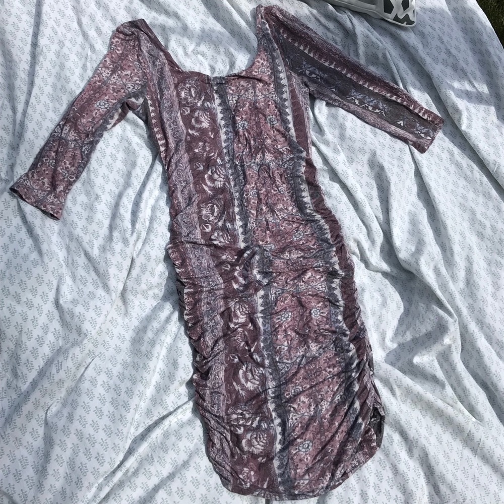 Free People Flattering Lavender Ruched Bodycon